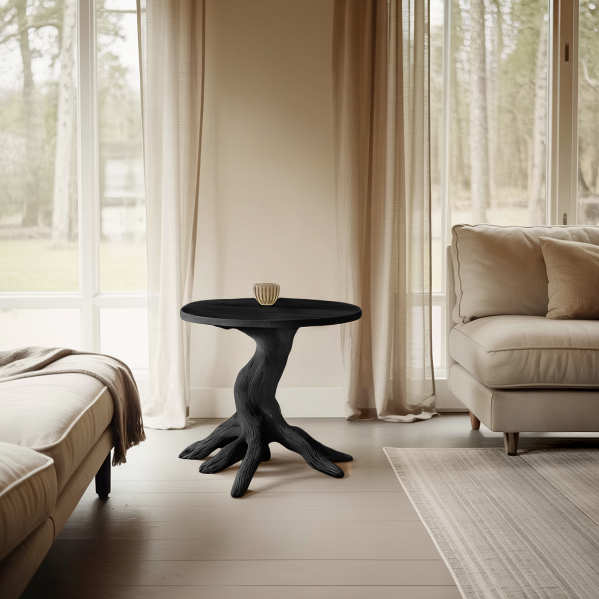 Farmhouse Solid Wood End Table For Living Room Stylish Wall Accent