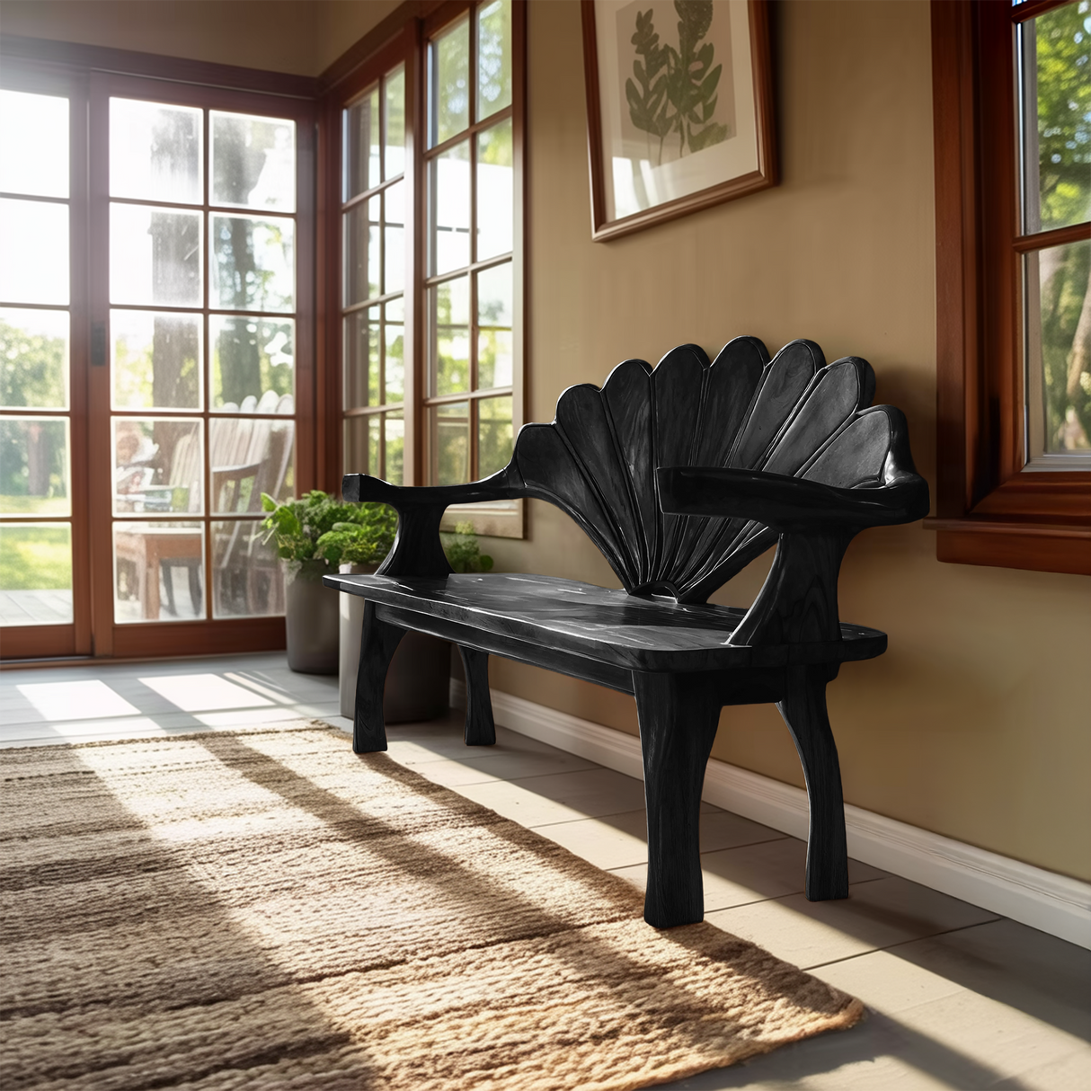 Live Edge Wooden Bench For Entryway Interior Styling