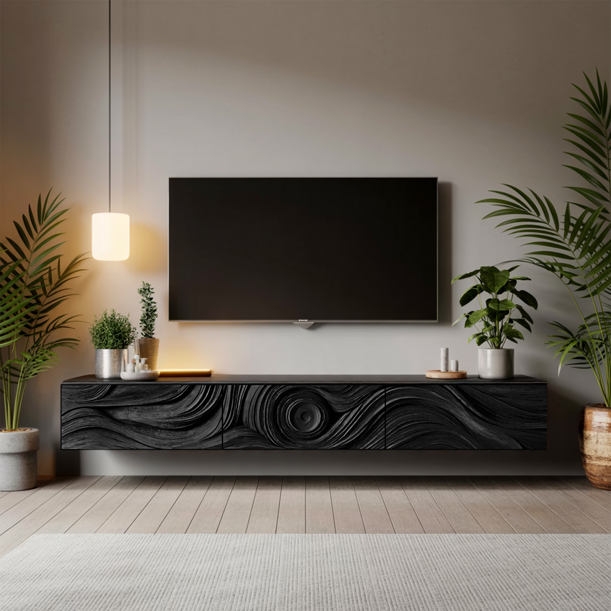 Farmhouse Wooden TV Console For Furniture Decor