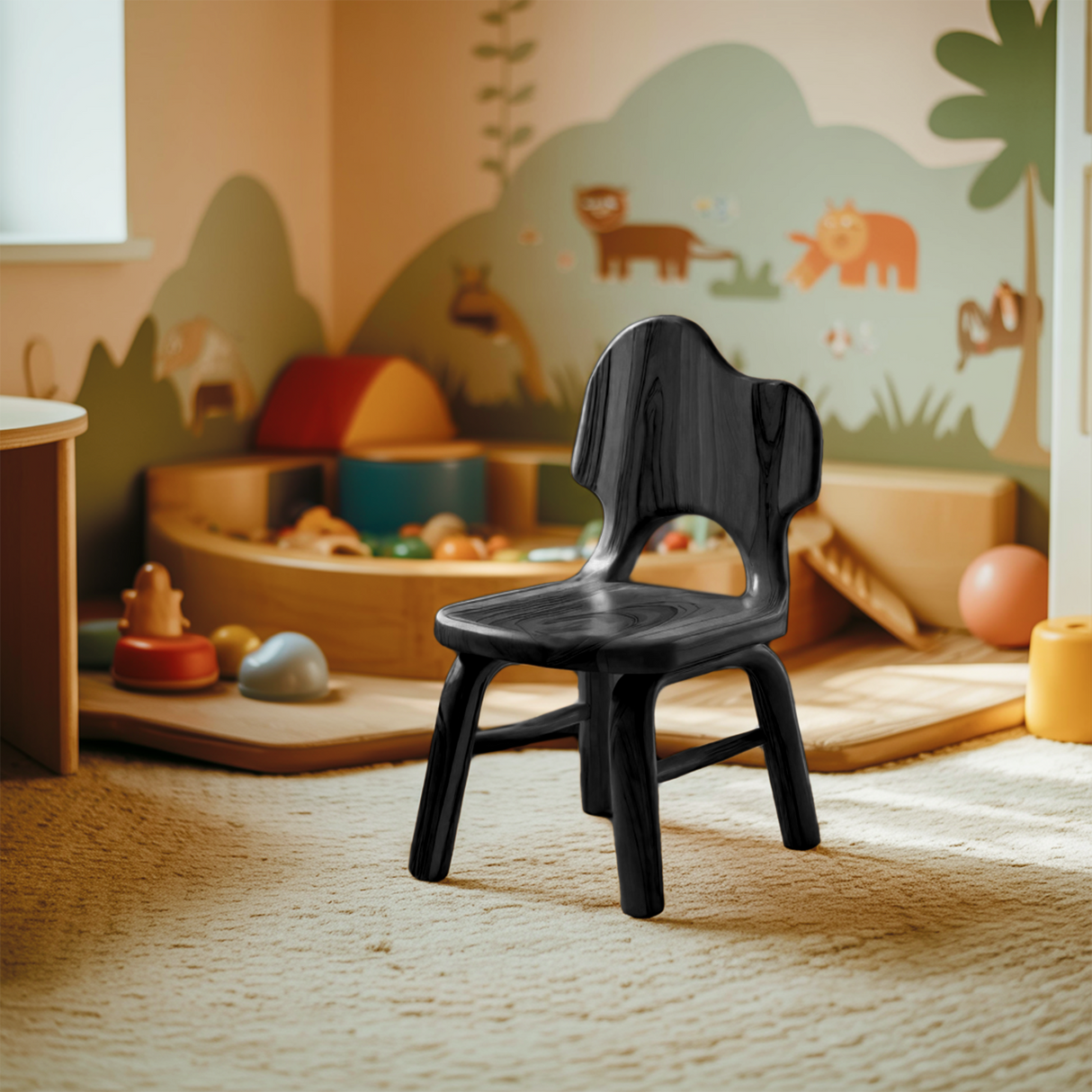 Montessori Toddler Chair With Cute Backrest For Playroom Nursery And Preschool