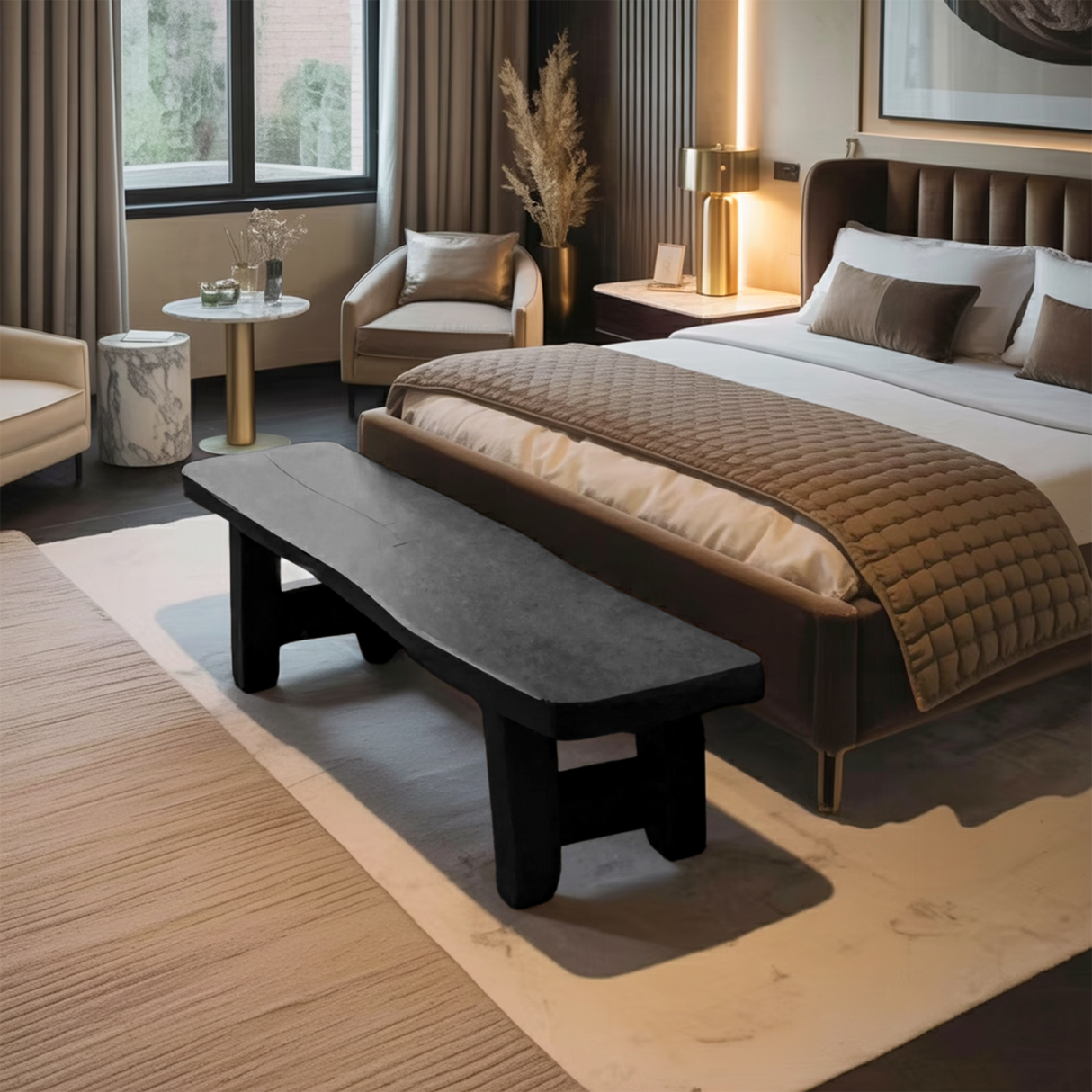 Minimalist End Of Bed Bench For Bedroom Entryway