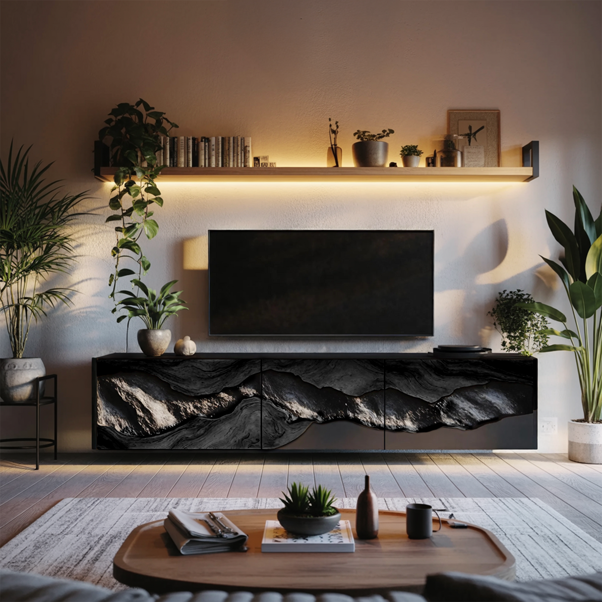 Handcrafted TV Console For Cozy Living Space