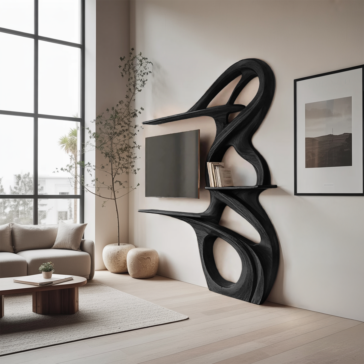 Minimalist TV Shelf Floating For Home Interior