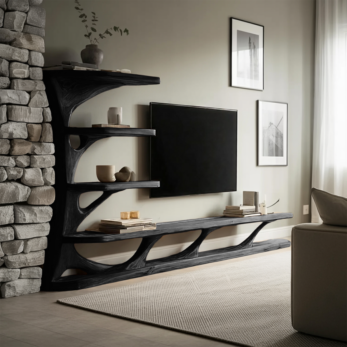 Modern TV Console With Branch Design For Living Room