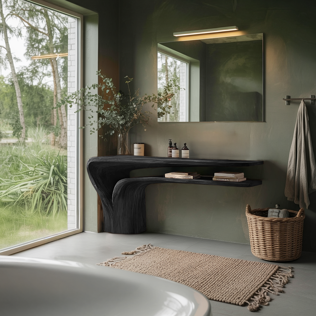 Organic Vanity Table For Bedroom Interior Space