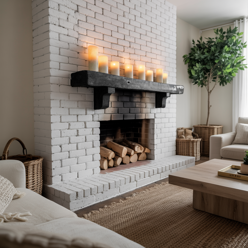 Rustic Fireplace Mantel Shelf For Cozy Cabin Living Room