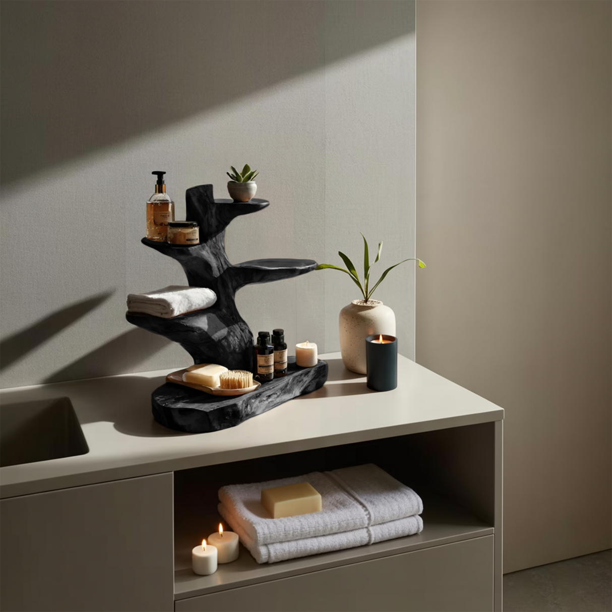 Modern Organic Bathroom Shelf For Bathroom