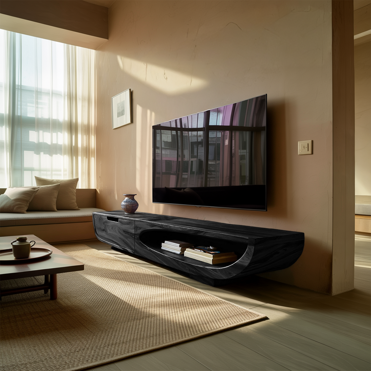 Modern TV Cabinet With Integrated Drawers For Living Room