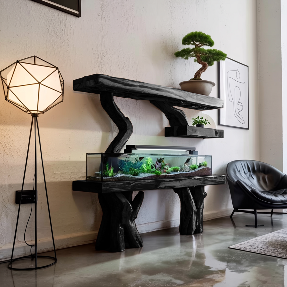 Elegant Aquarium Stand For Stylish Living Space Design