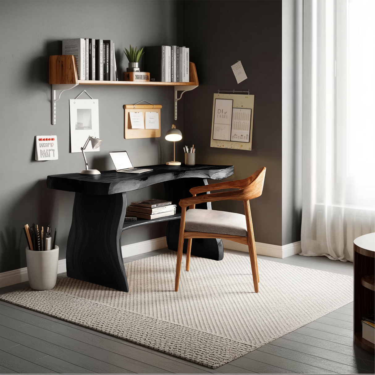 Modern Solid Wood Desk For Minimalist Home Office Design