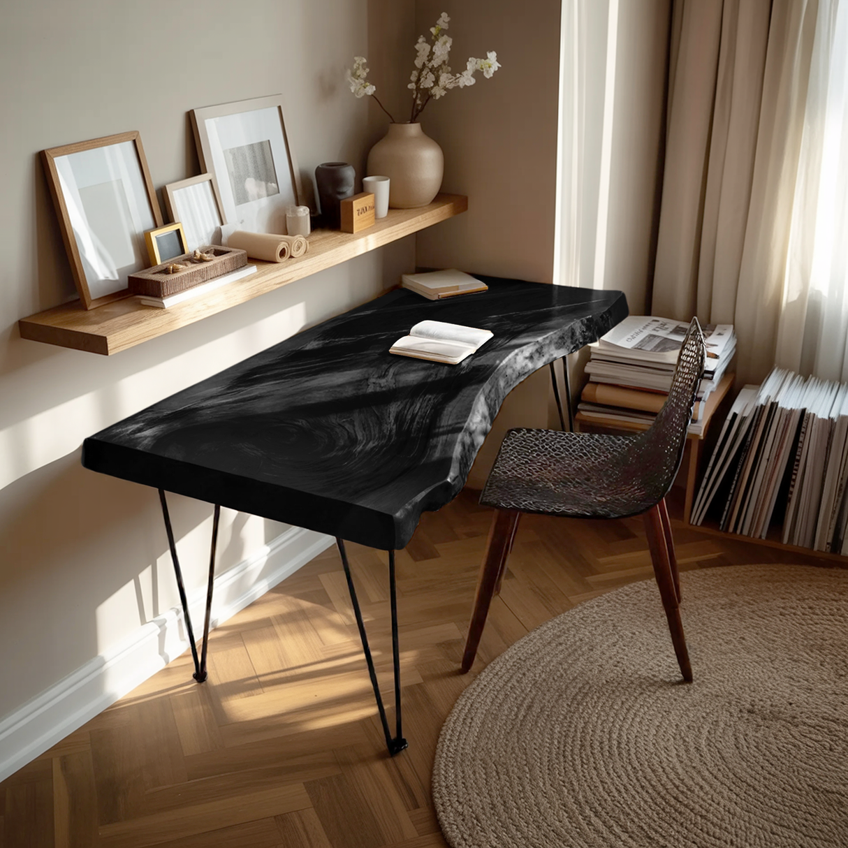 Handcrafted Live Edge Desk For Living Room Style