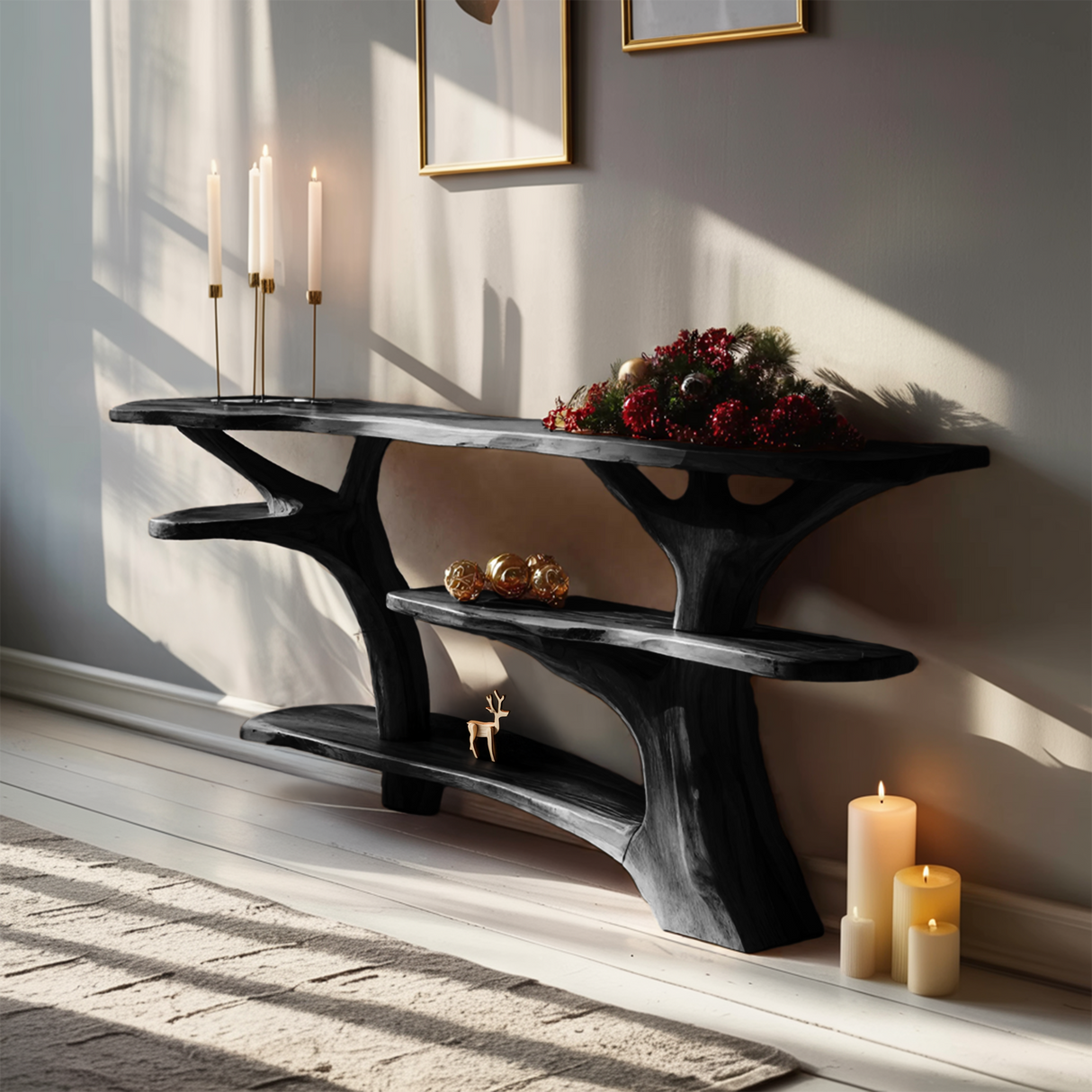 Modern Live Edge Entryway Table For Xmas Entryway Holiday Seasonal Accent
