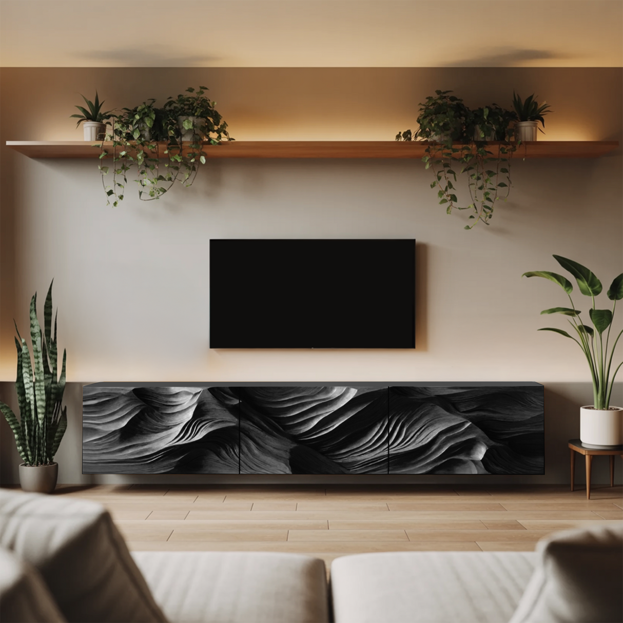 Farmhouse TV Cabinet For Cozy Living Room Decor