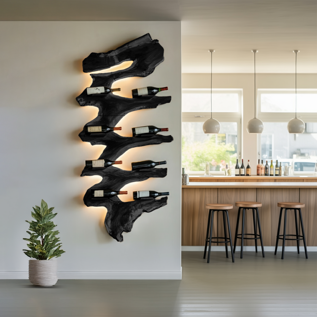Modern Solid Wood Wine Rack For Living Room Furniture Design