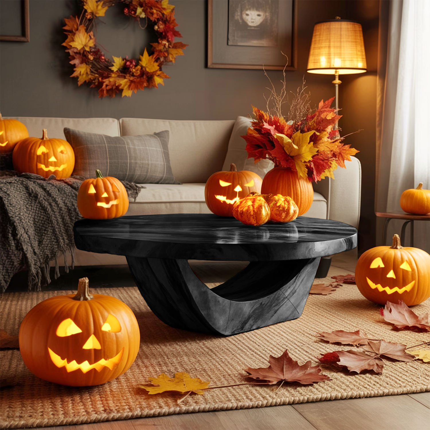 Modern Solid Wood Coffee Table For Living Room Ghostly Halloween