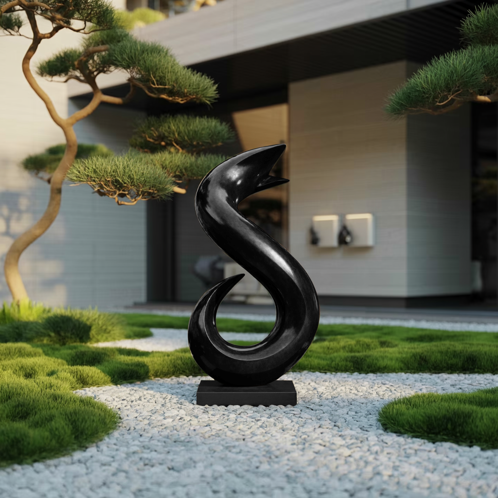 Handmade Abstract Wooden Sculpture For Living Room