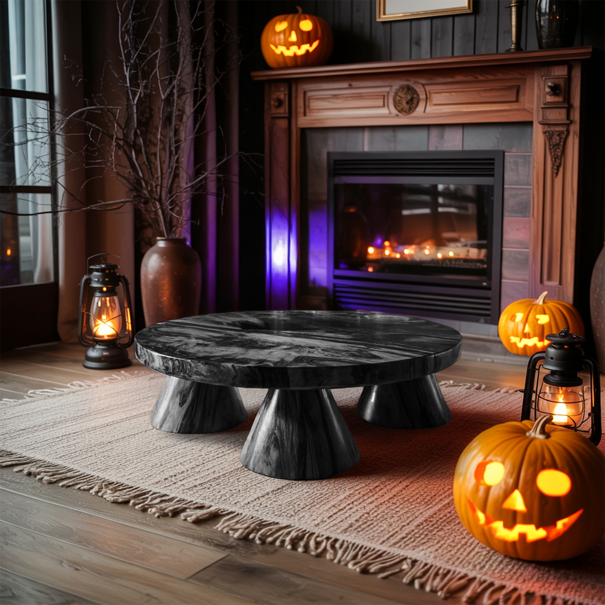 Farmhouse Solid Wood Coffee Table Livingroom Decor Cozy Spooky Vibes