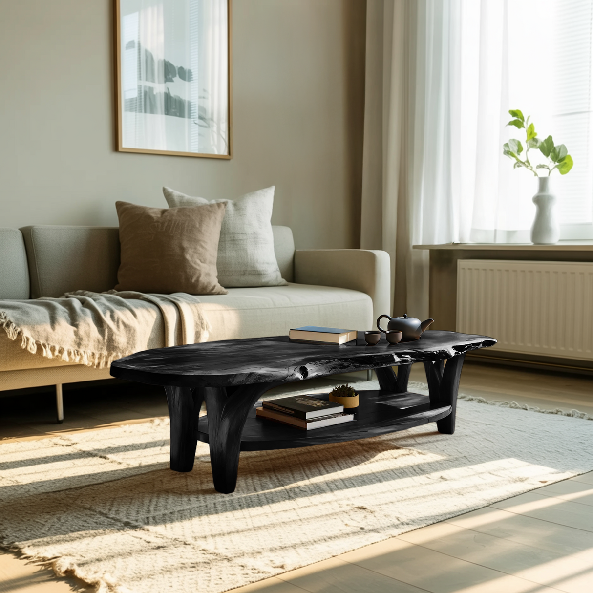 Modern Live Edge Coffee Table For Living Room Decor