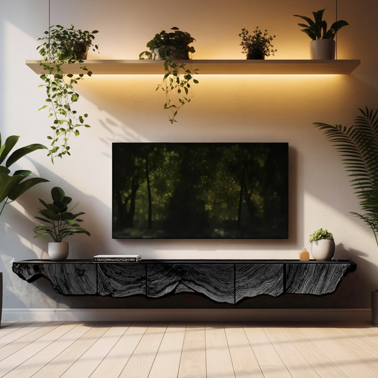 Handcrafted TV Cabinet For Rustic Entryway Style