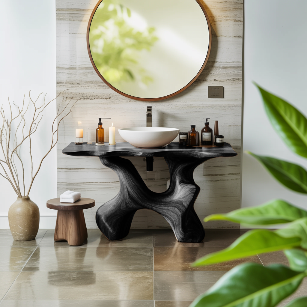 Rustic Solid Wood Vanity For Handmade Bathroom Look
