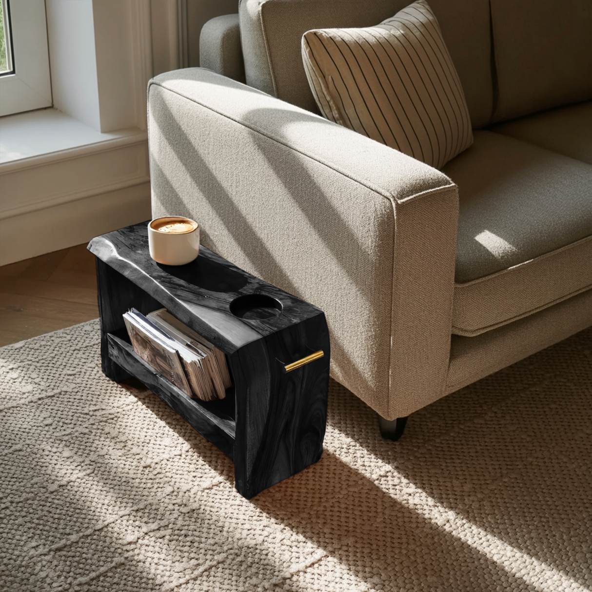 Mid Century Wooden Side Table For Living Room Decor