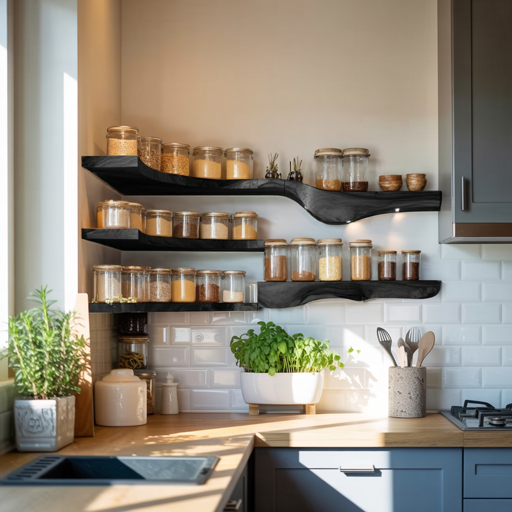 Farmhouse Wooden Spice Organizer For Entryway Storage