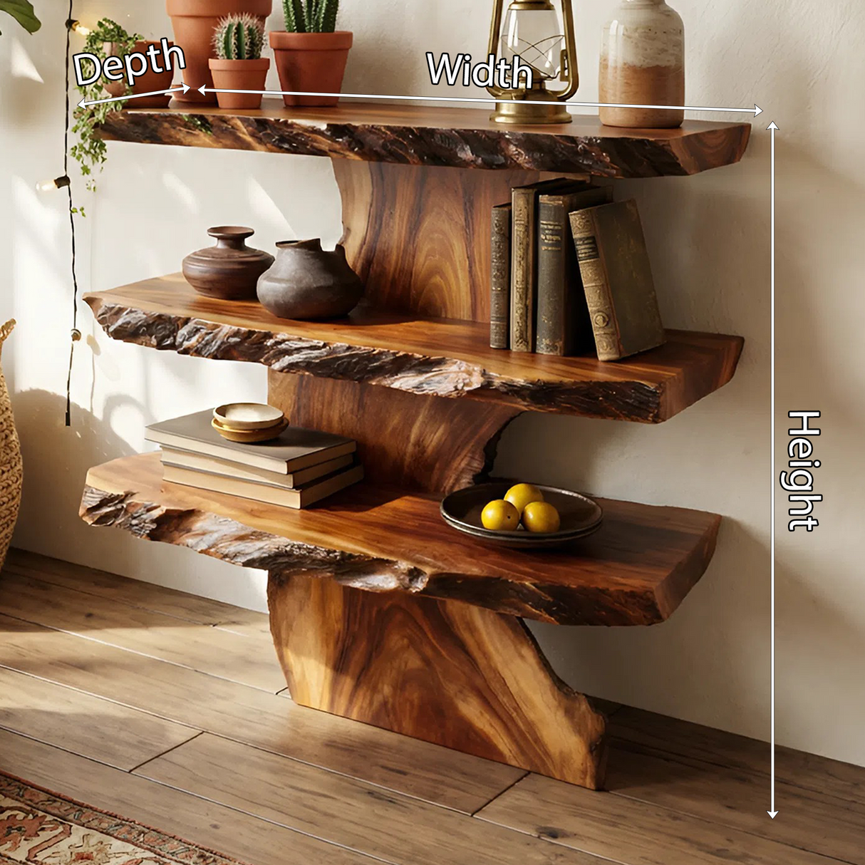 Farmhouse Large Display Shelf For Entryway Storage And Rustic Decor