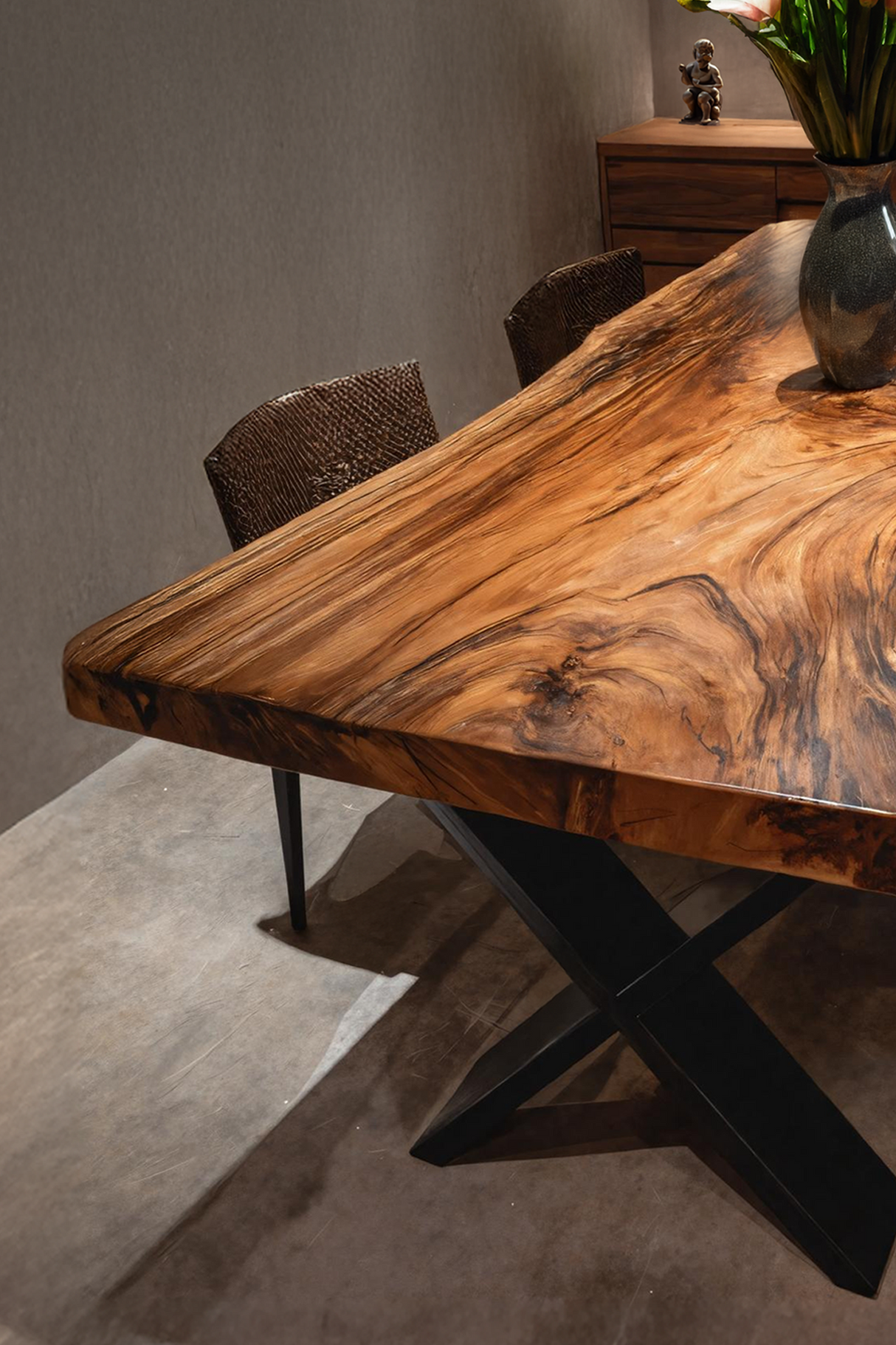Dining Room Modern Live Edge Dining Table Natural Grain