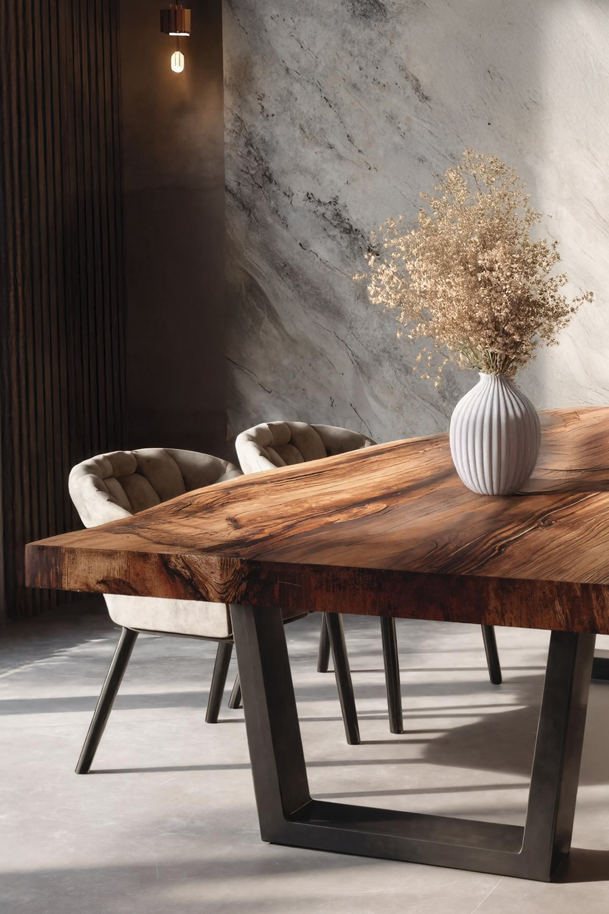 Furniture Decor Farmhouse Wooden Live Edge Dining Table Cozy