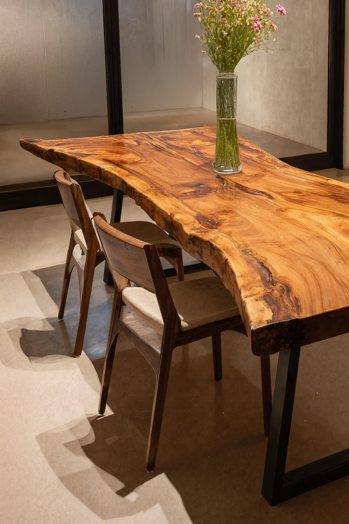 Furniture Decor Farmhouse Live Edge Dining Table Warm