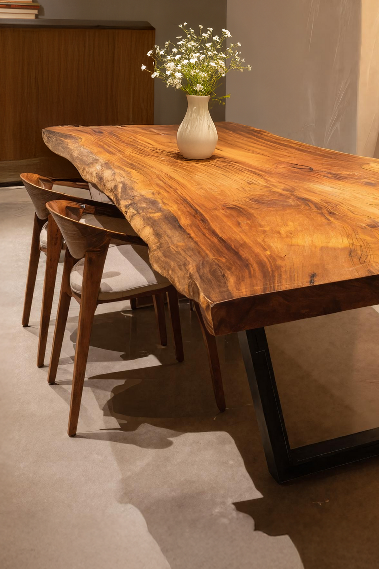 Kitchen Decor Modern Live Edge Dining Table Sleek Grain