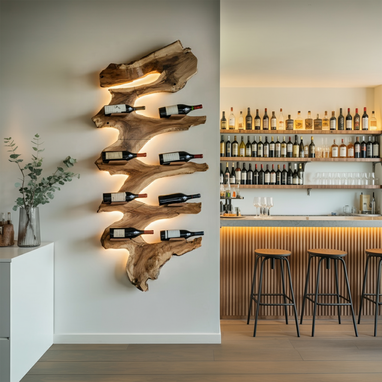 Modern Solid Wood Wine Rack For Living Room Furniture Design