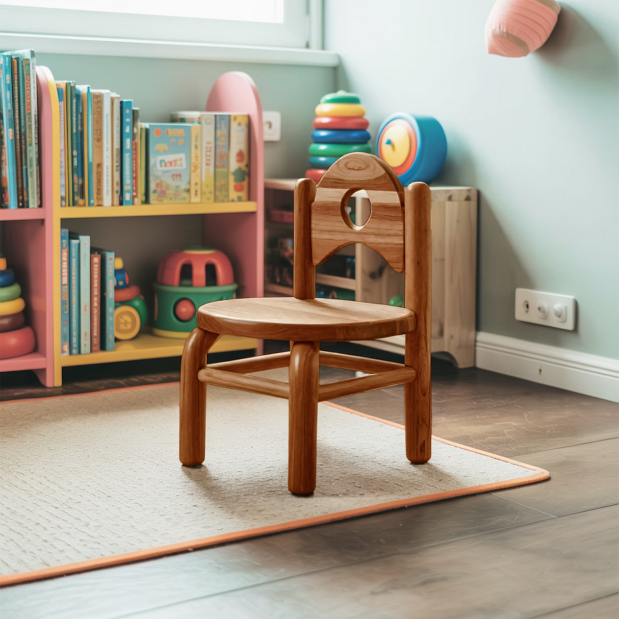 Montessori Toddler Chair With Round Backrest For Playroom Preschool And Nursery