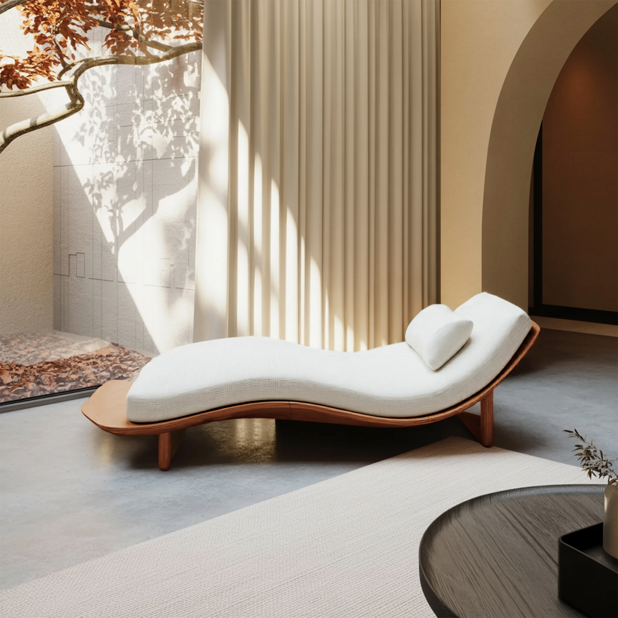 Mid Century Rustic Solid Wood Garden Daybed For Bedroom Furniture