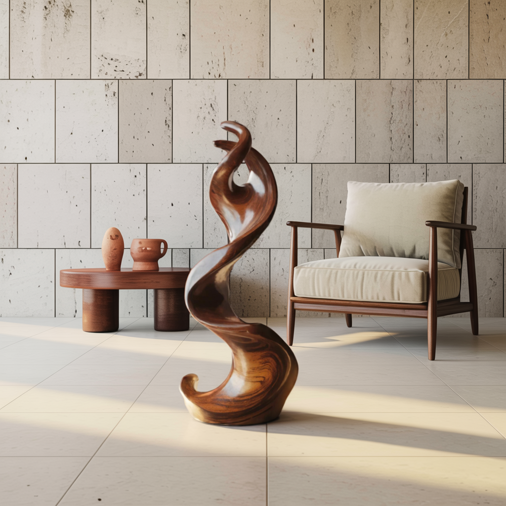 Farmhouse Large Twisted Spiral Floor Art For Living Room