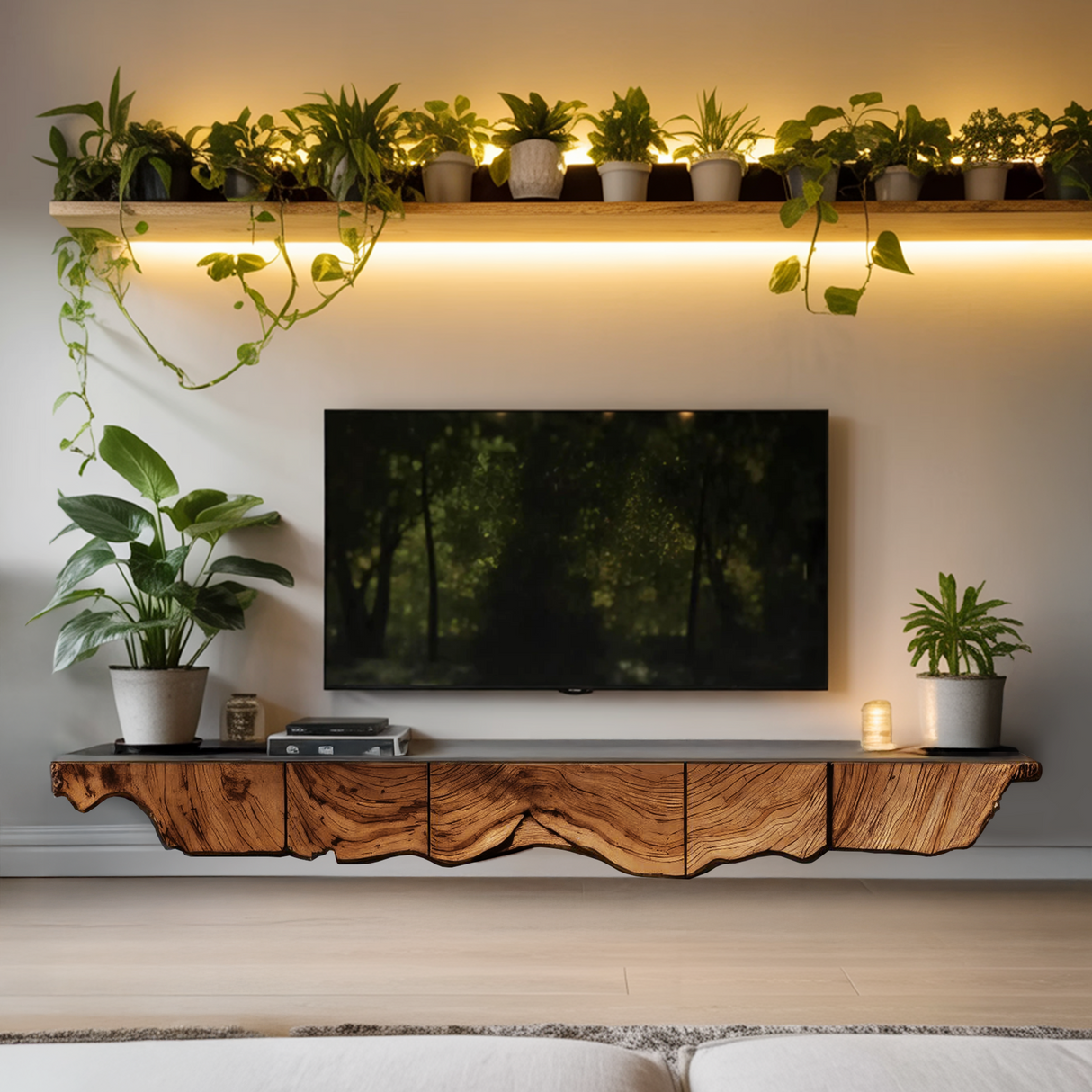 Handcrafted TV Cabinet For Rustic Entryway Style