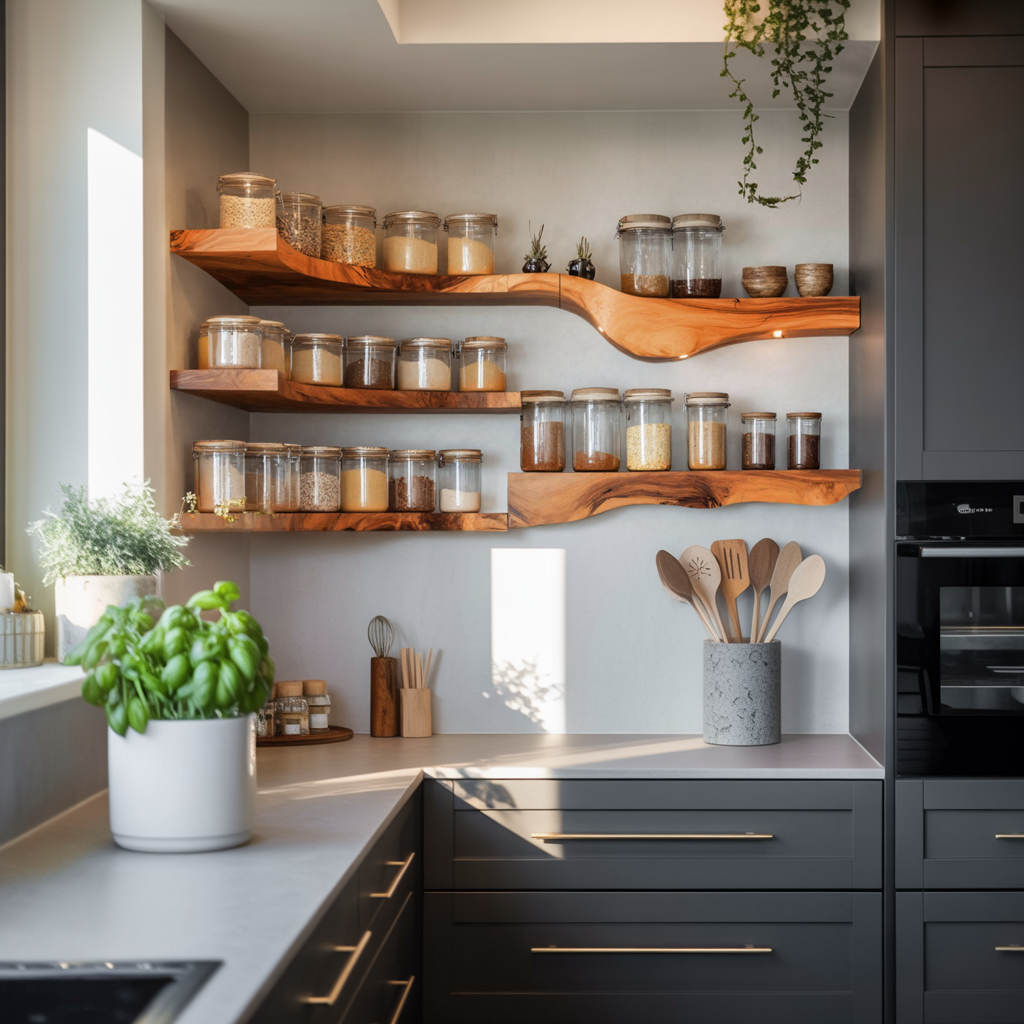 Farmhouse Wooden Spice Organizer For Entryway Storage