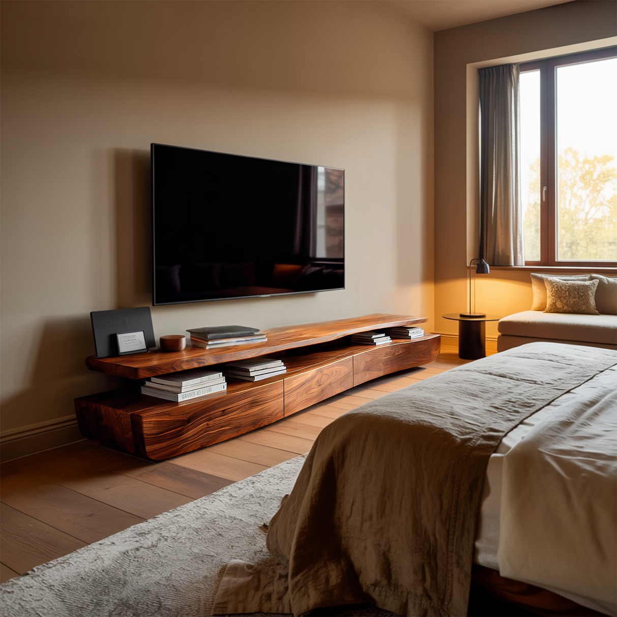 Contemporary TV Cabinet Functional Storage Drawers For Home
