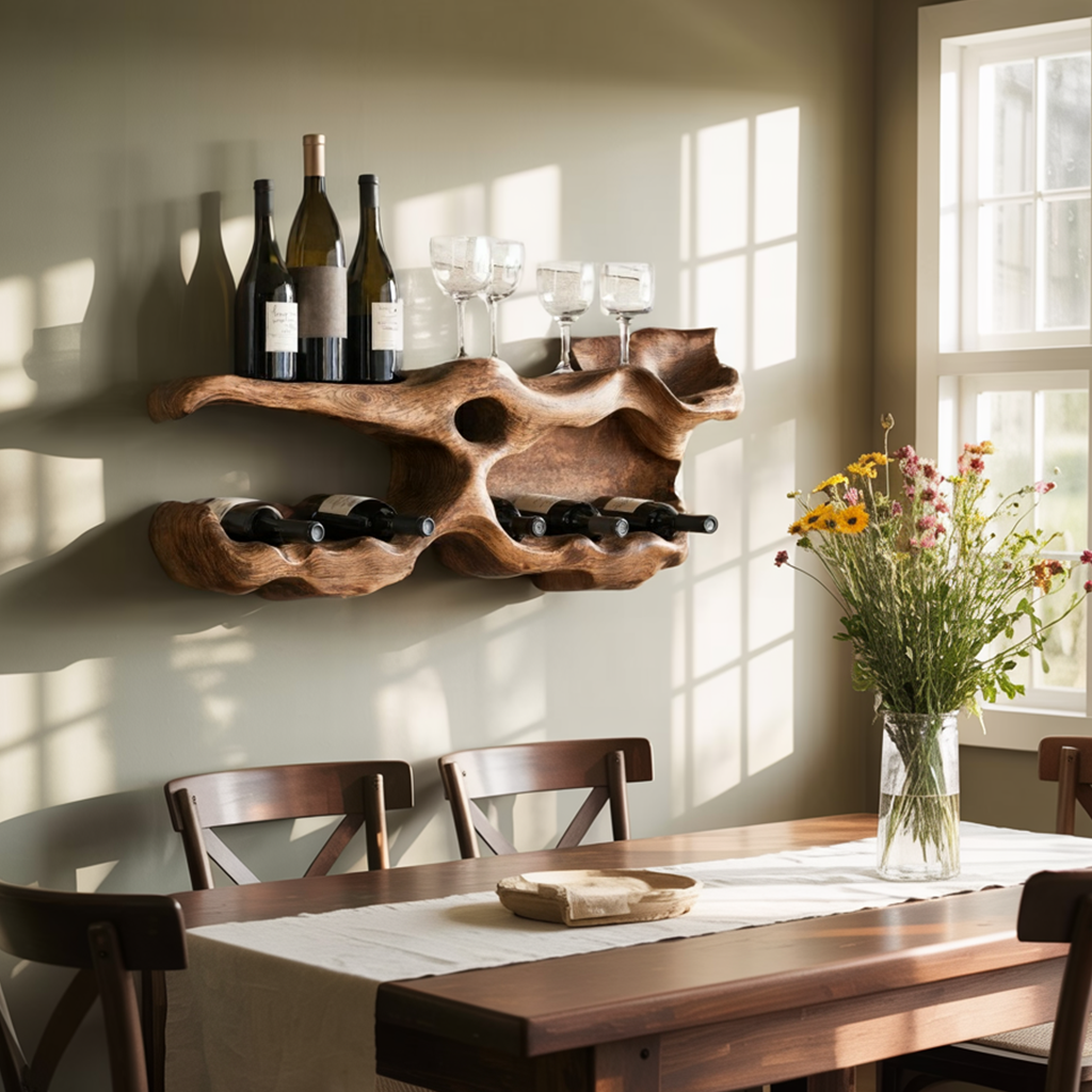 Farmhouse Wine Holder For Living Room Shelf Accent