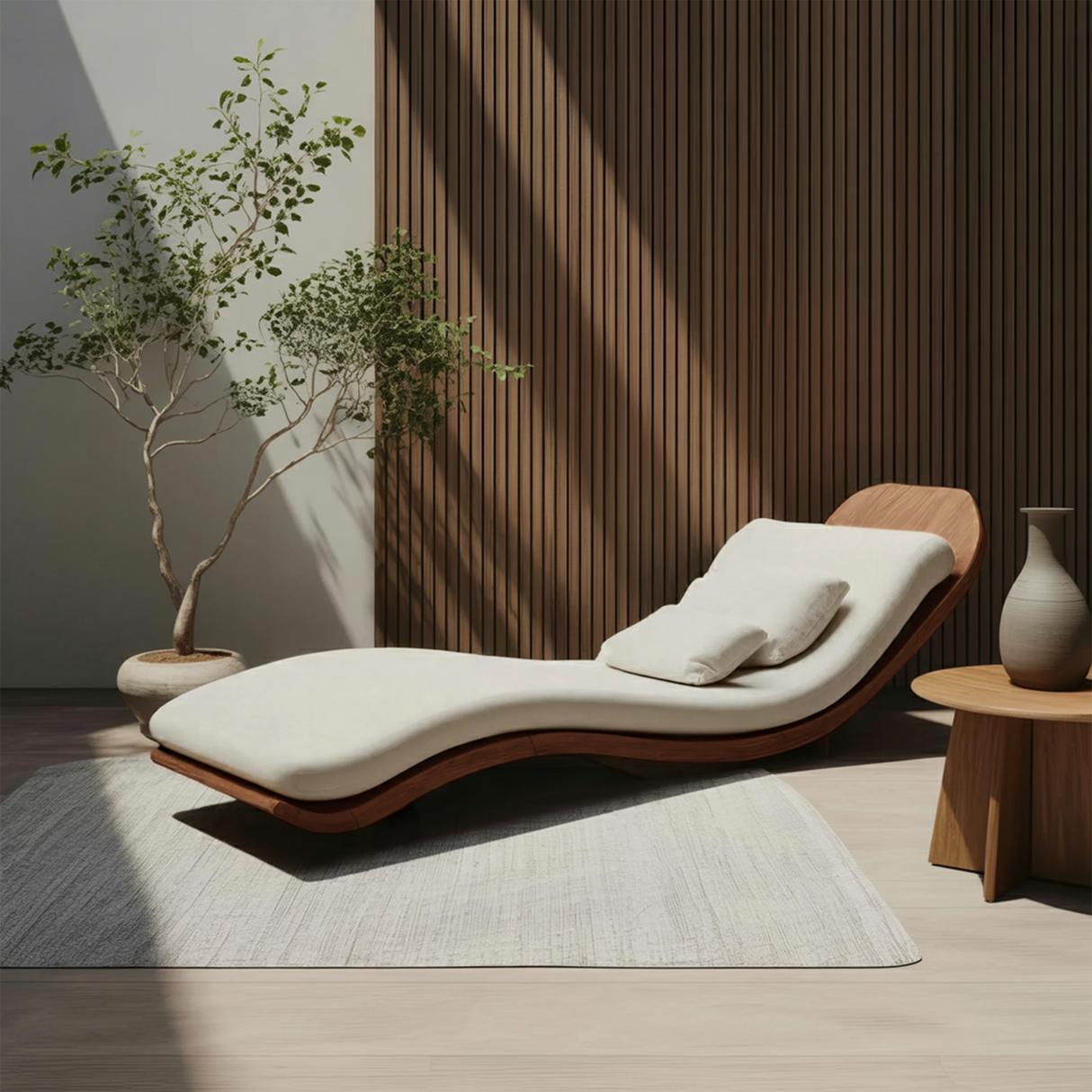 Rustic Wooden Daybed For Patio Furniture And Outdoor Garden Decor