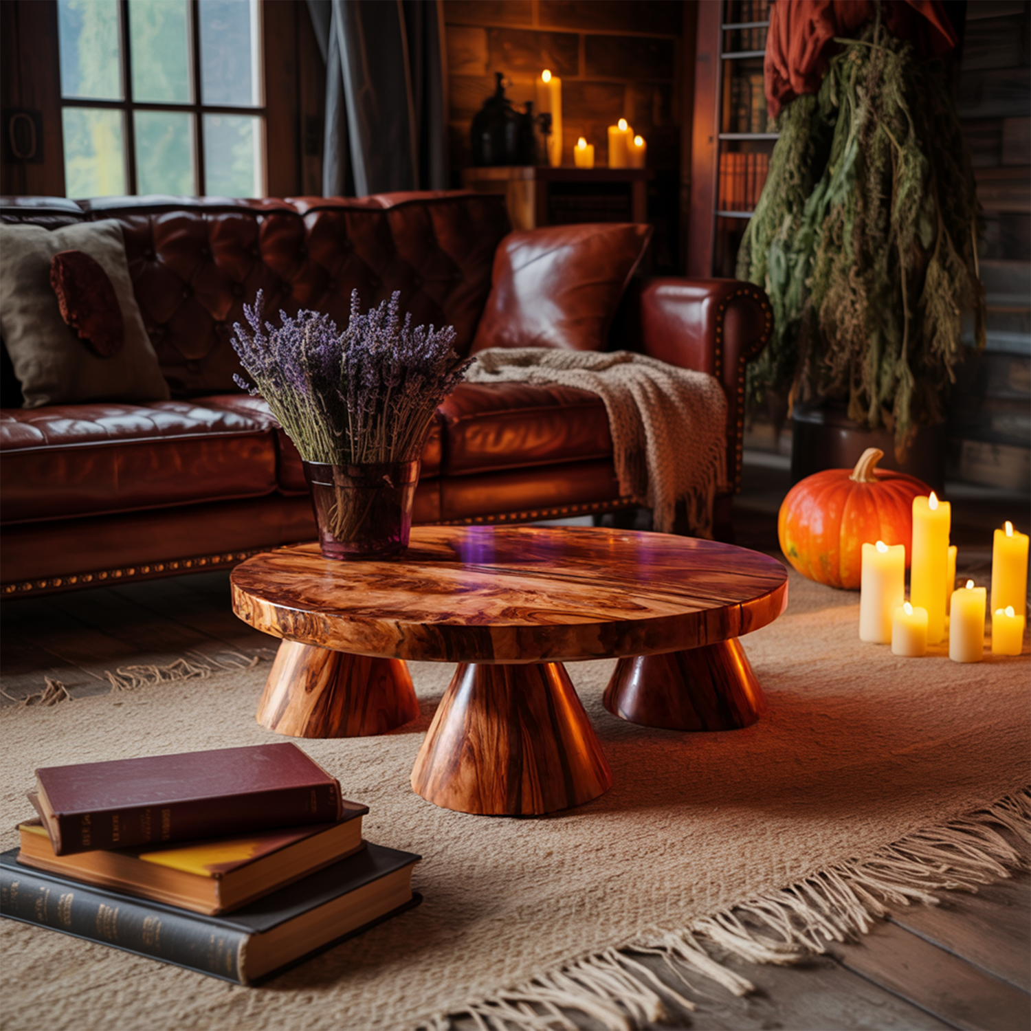 Farmhouse Solid Wood Coffee Table Livingroom Decor Cozy Spooky Vibes