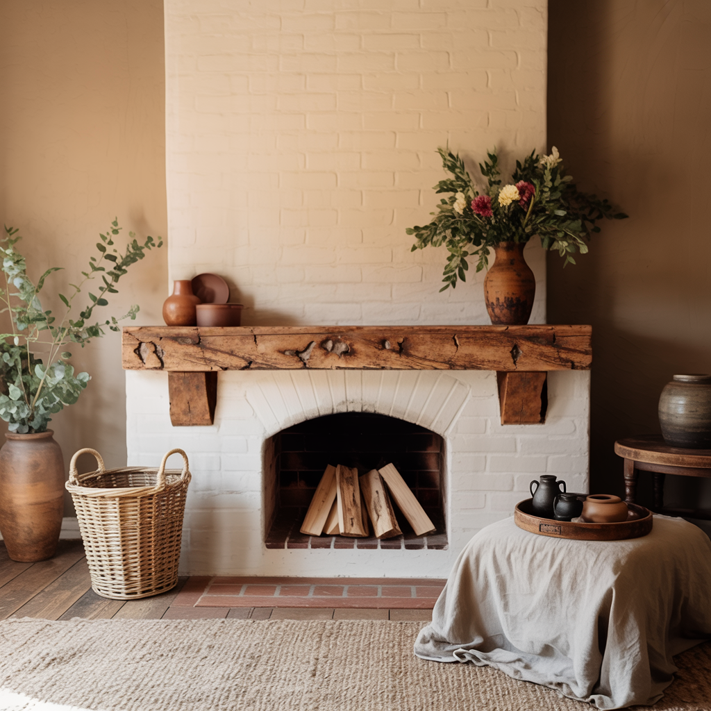 Rustic Fireplace Mantel Beam For Cozy Living Room Decor