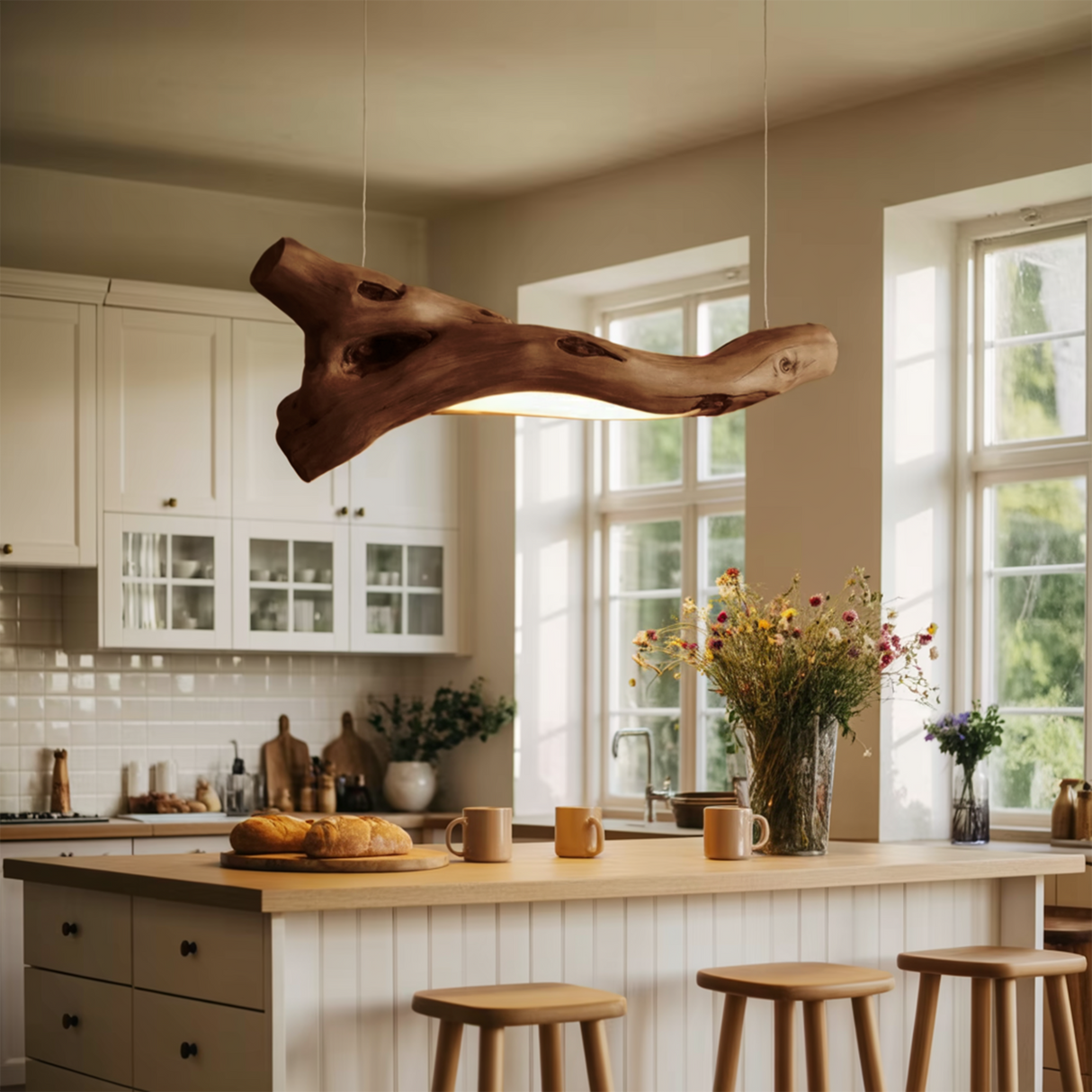 Modern Rustic Pendant Light With Tree Branch Design For Living Room Or Dining