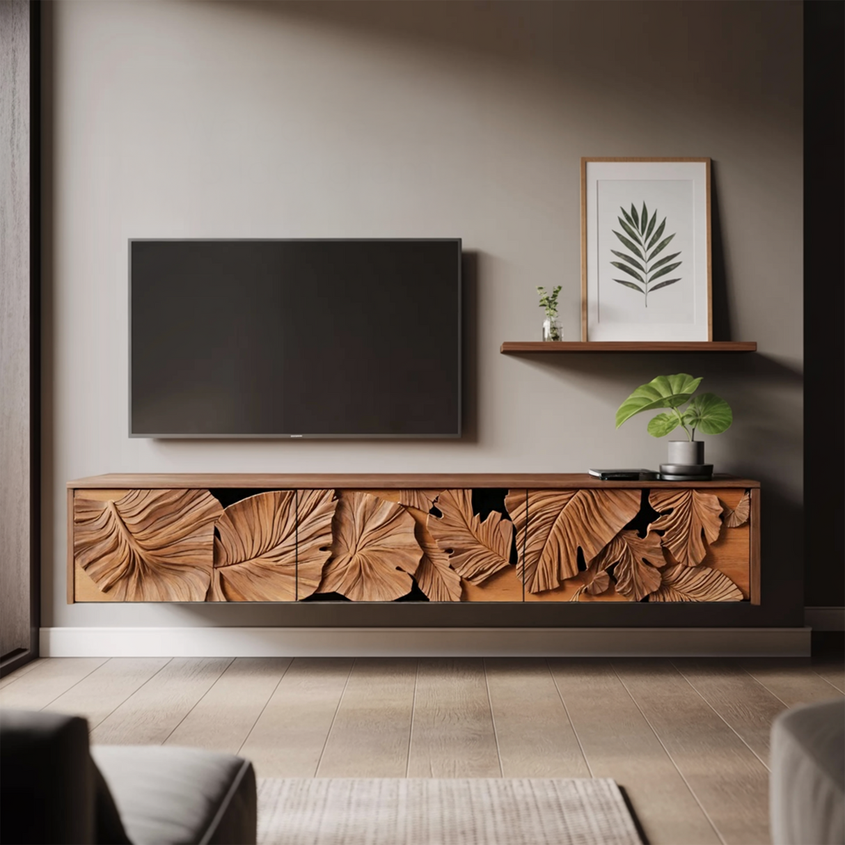 Rustic TV Cabinet For Farmhouse Living Room