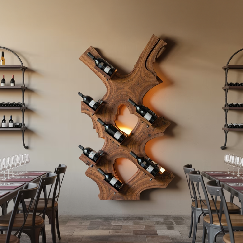 Rustic Wine Stand For Living Room Wood Wine Storage