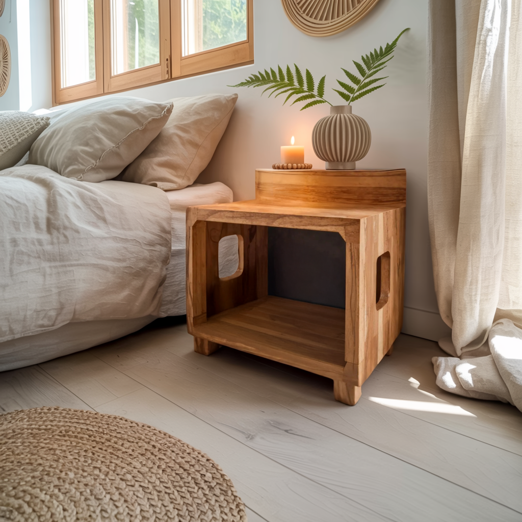 Modern Nightstand With Pet Bed For Small Spaces