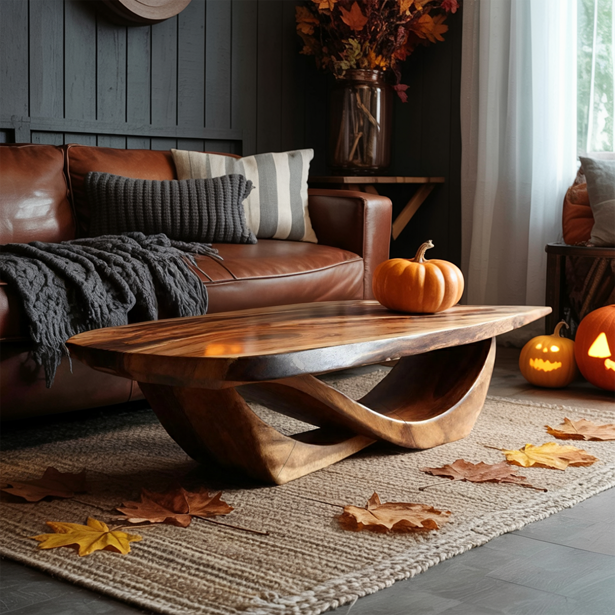 Handcrafted Solid Wood Coffee Table Entryway Design Haunted Look