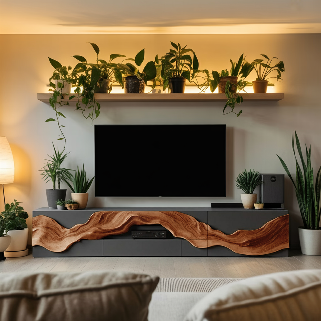 Handcrafted Wooden TV Cabinet For Furniture Decor