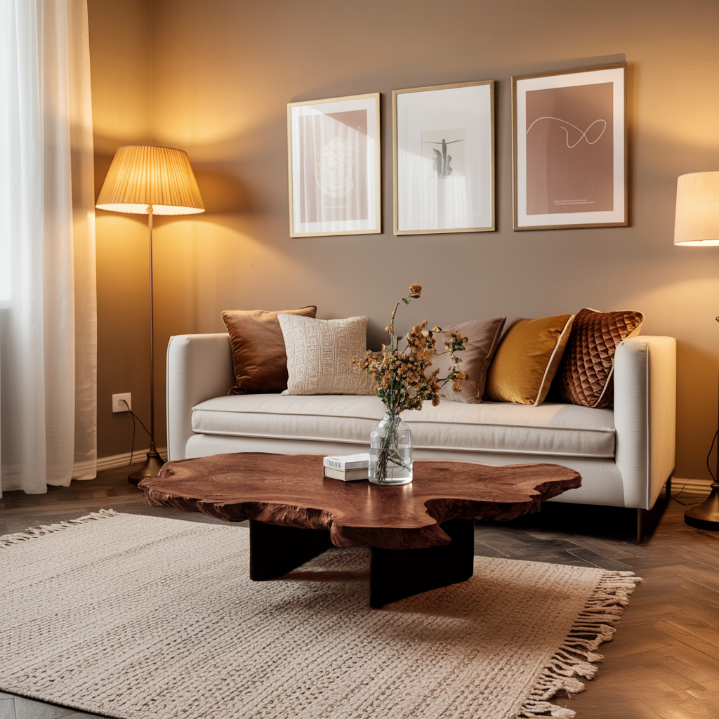 Mid Century Coffee Table For Natural Wood Interior