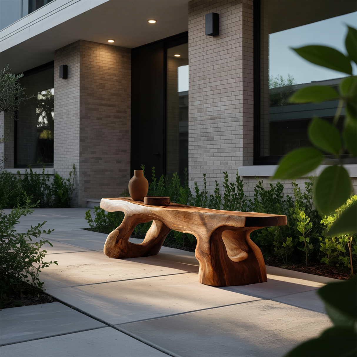 Artistic Sculptural Bench For Entryway Or Hallway